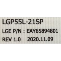 FUENTE DE PODER PARA TV LG NANOCELL / NUMERO DE PARTE EAY65894801 / LGP55L-21SP / 65894801 / 3PCR02914A / EPCE21CB1A / PANEL HC550DQB-SLDA1-2141 / DISPLAY LC550EQP (SP)(A1) / MODELO 55NANO90UNA / 55NANO90UPA.BUSYLJR